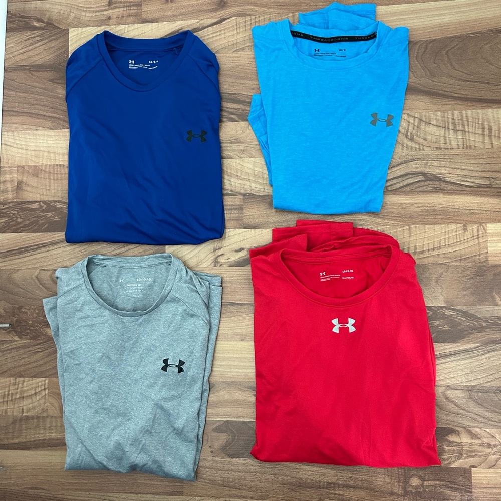 Under Armour Men's Workout Shirt Set - Blue, Light Blue, Gray, Red
